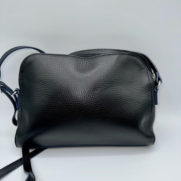 LODIS Black Genuine Pebble Grain Leather Crossbody Bag - Picture 3 of 6